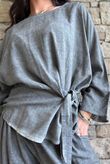 Lindin Linen Blend Kimono Top Washed Charcoal